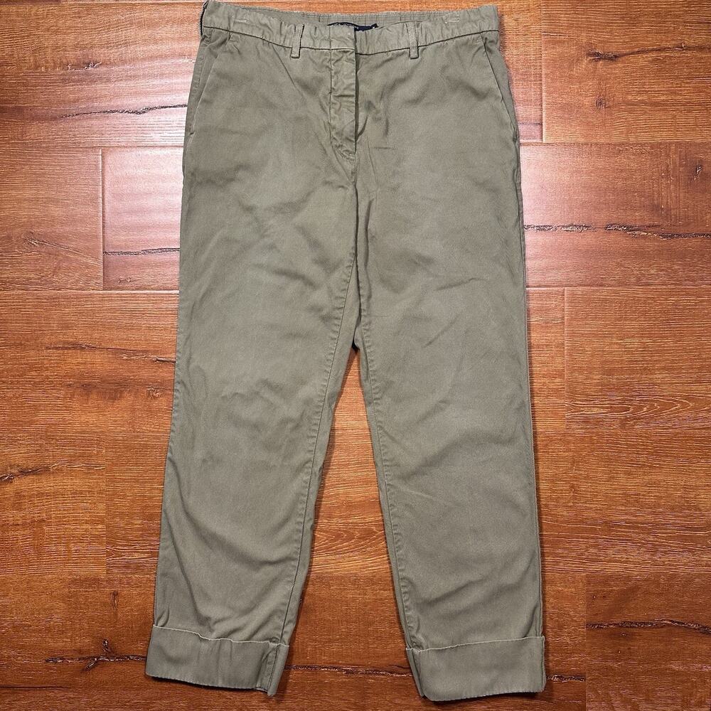 Sofie D Hoore Pants Womens 38 30x27 Olive Green Cuffed Hem Trousers Belgium
